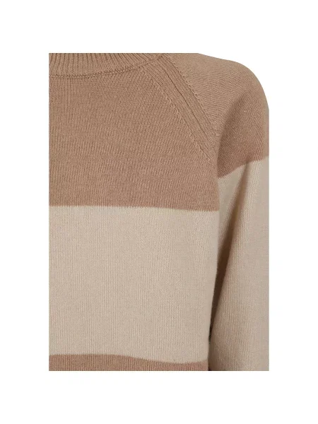 Lniany sweter z golfem Peserico beżowy