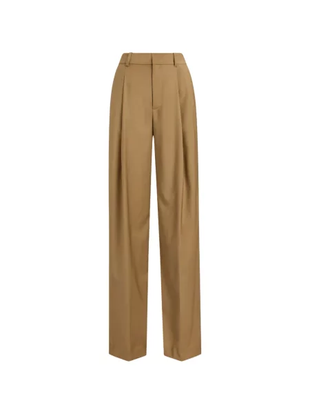 Pantaloni Lauren Ralph Lauren de lână maro