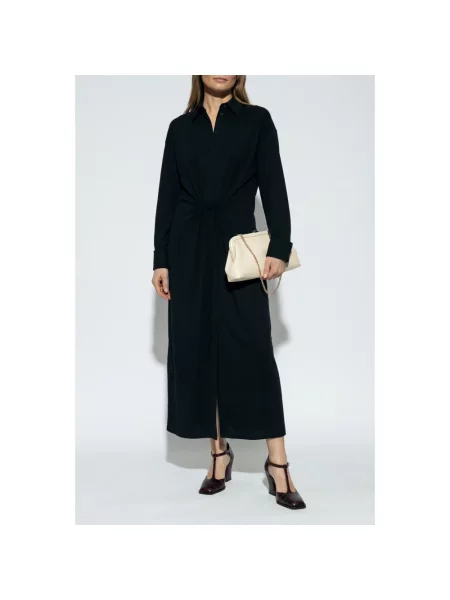 Lniana sukienka Sportmax czarna