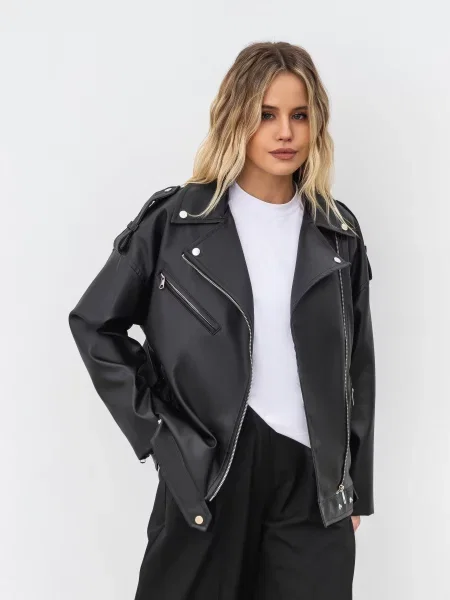 Romashka Берлін Шкіряна куртка Штучна шкіра чорний
