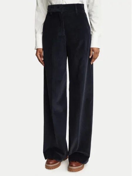 Weekend Max Mara Παντελόνι υφασμάτινο Tania Σκούρο μπλε