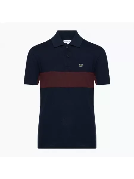 Koszulka polo dziecięca Lacoste navy blue-expresso niebieskie