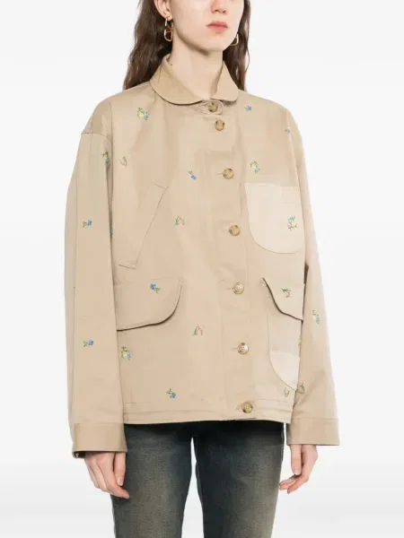 Geacă Jnby cu broderie cu model floral lungă