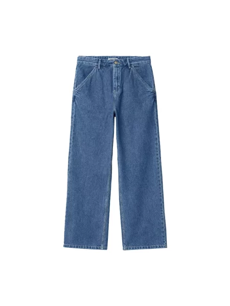 Carhartt WIP jeansy Simple Pant high waist niebieskie
