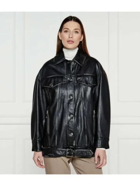 MAX&Co. De piele geacă BEGONIA | Oversize fit negru