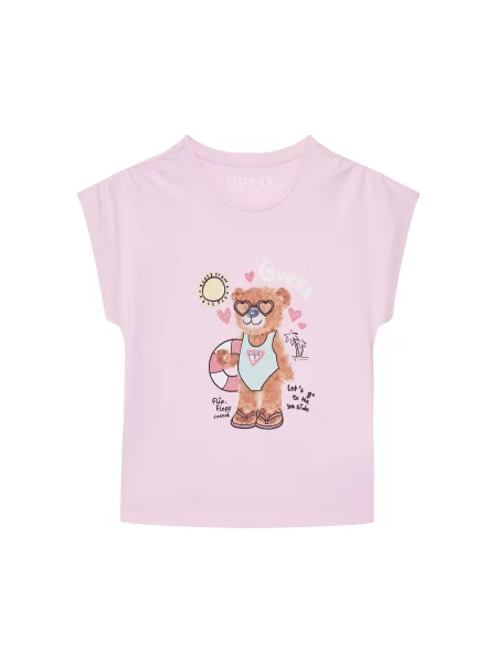 Guess Majica Regular Fit roza