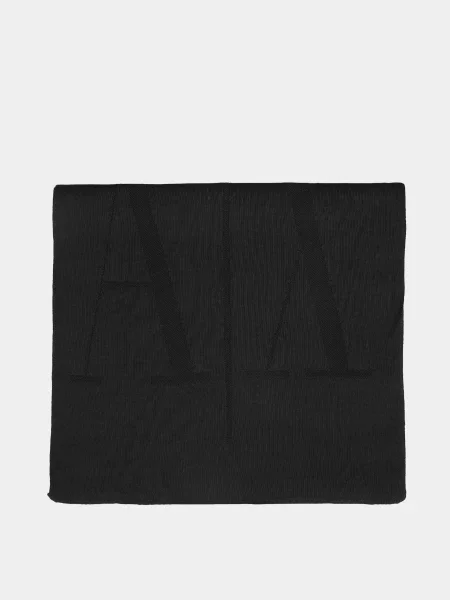 Armani Exchange Шарф Вовна чорний