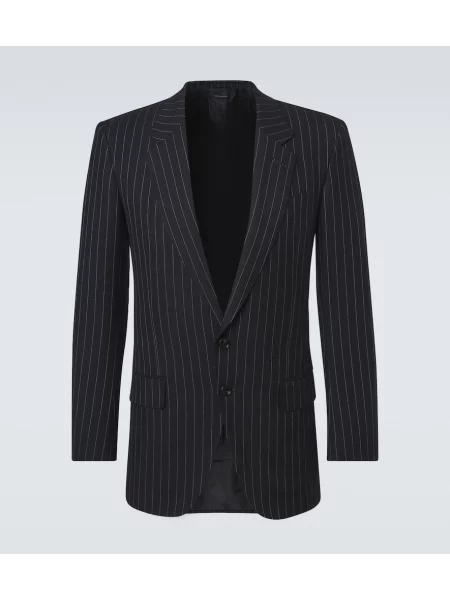 Sacou Tom Ford de lână cu dungi negru