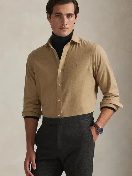 Риза Polo Ralph Lauren със стандартна кройка бежово