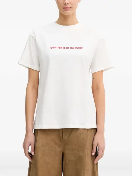 Tricou Never Fully Dressed cu imagine alb