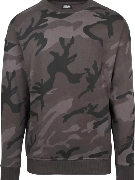 Gulerat tricou Urban Classics cu model camuflaj negru