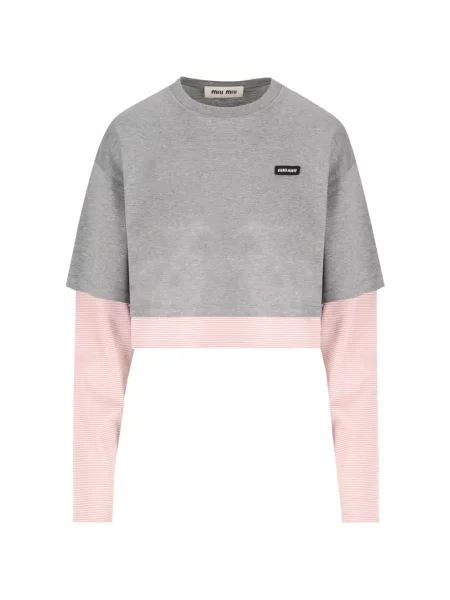 Decupat tricou Miu Miu gri