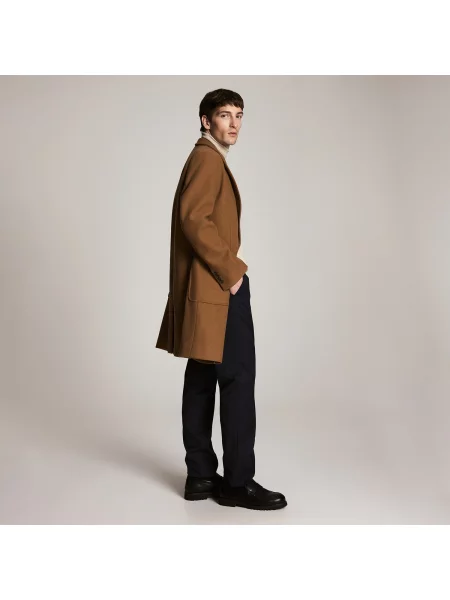 Reserved Kalhoty slim fit s příměsí vlny tmavomodrá