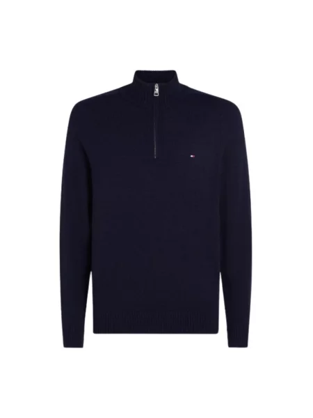 Sweter Tommy Hilfiger wełniany niebieski