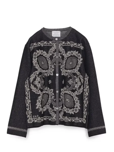Cardigan Antipast cu model floral gri