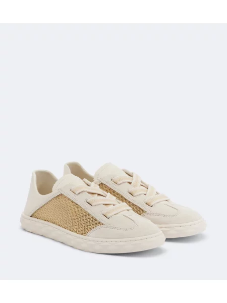 Sneakerși Jimmy Choo din piele de căprioară bej