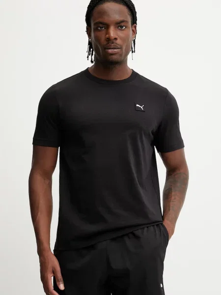 Тениска Puma ESS ELEVATED с меланжов десен черно