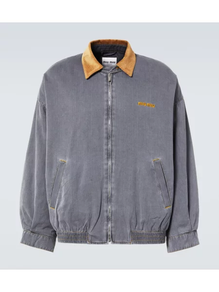 Кадифено яке Miu Miu сиво