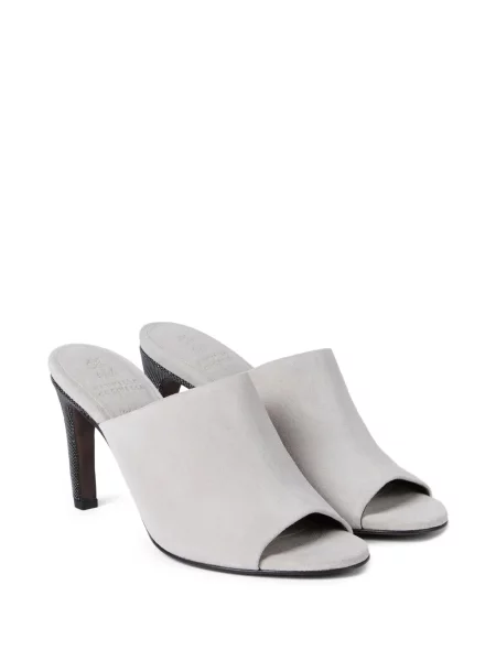 Papuci tip mules Brunello Cucinelli gri