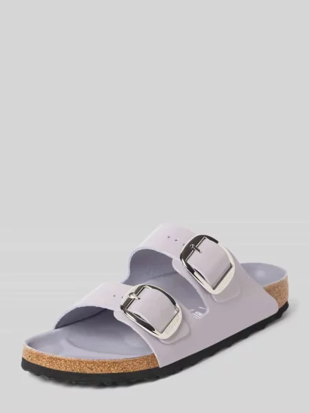 Klapki Birkenstock na sprzączkę fioletowe