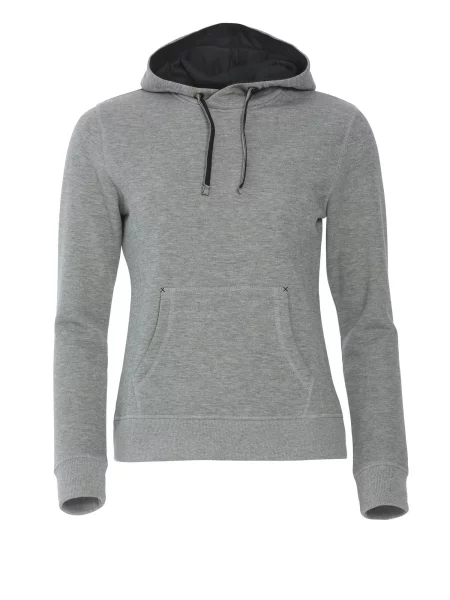 Clique Classic Hoody – bluza z kapturem melanż z mieszanki szary