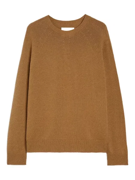 Pulover Jil Sander cu decolteu rotund maro