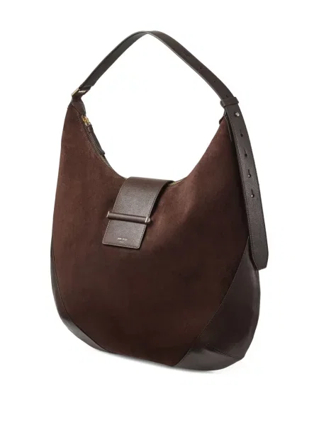 Geanta hobo Jimmy Choo din piele de căprioară maro