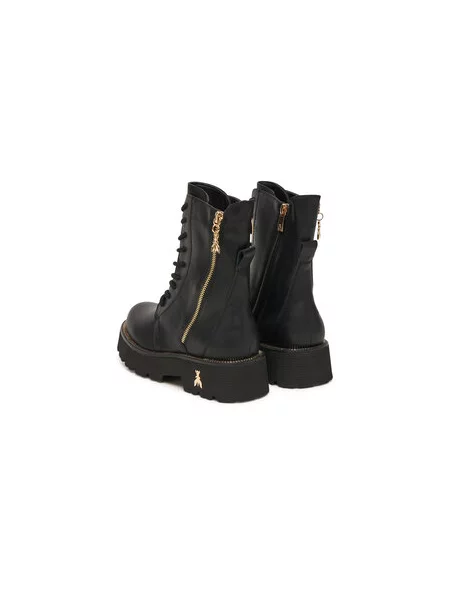 Otroški usnjeni nizki škornji Patrizia Pepe črna