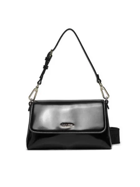 Calvin Klein Geantă Ck Must Dbl Strap Mini Bag_Shiny negru