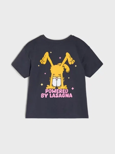 Sinsay tričko s potiskem na zádech Garfield šedá