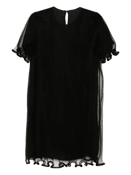 Rochie mini Jnby plasă plisată scurtă negru