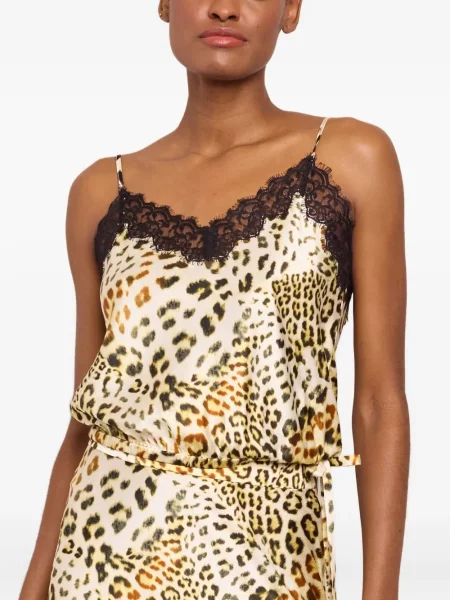 Потник Cara Cara с принт с леопардов принт с дантела