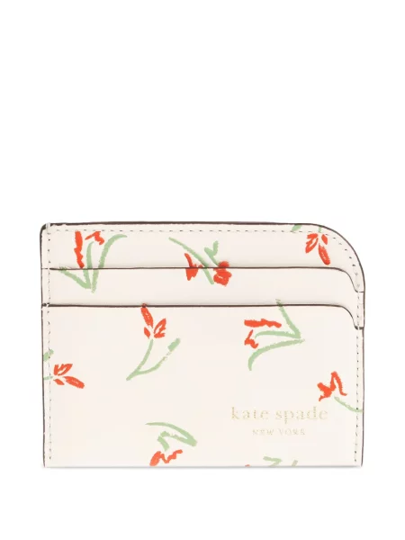 Portofel Kate Spade din piele cu model floral cu imagine alb