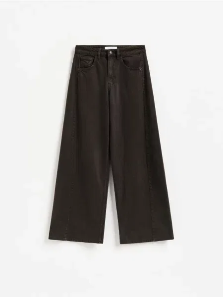 Reserved LADIES` JEANS TROUSERS dark grey jeans gri