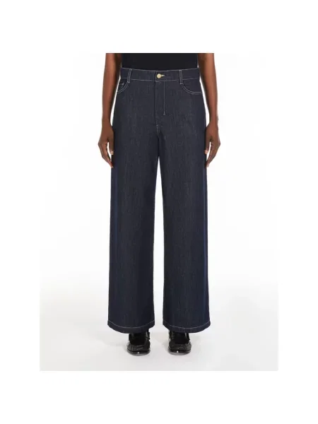 Jeansy Max Mara z 5 kieszeniami niebieskie