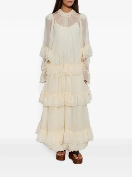 Rochie midi Chloé cu volane