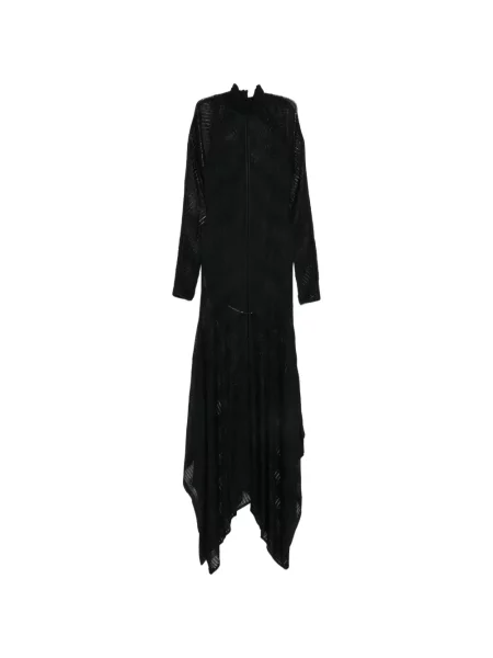 Rochie maxi Zimmermann tricotate asimetrică negru