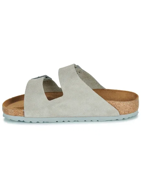 Pantofi Birkenstock din piele cu strasuri gri