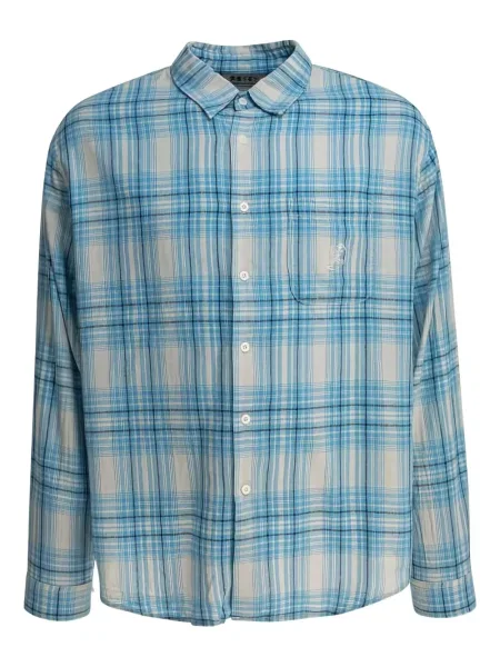 Kostkovaná košile This Is Never That s výšivkou modrá