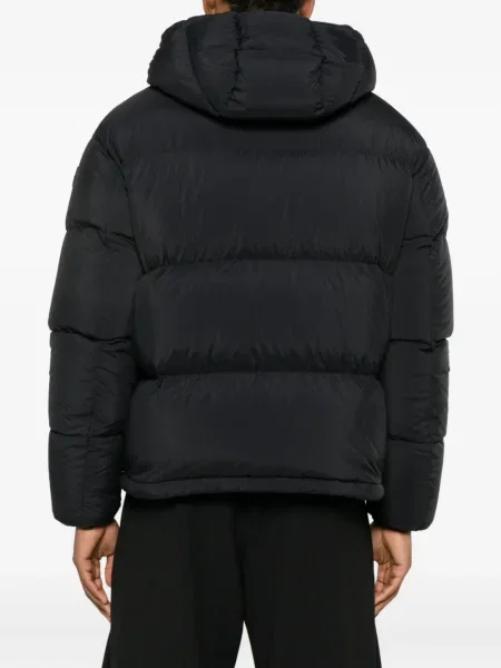 Geacă cu puf Moncler cu glugă negru