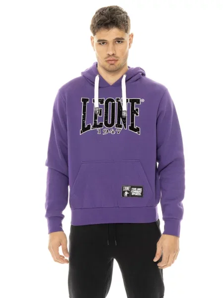 Zimowa bluza z kapturem i nadrukiem w groszki Leone New Era fioletowa