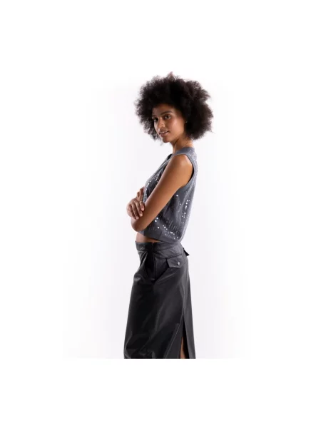 Dzianinowy top Marella szary