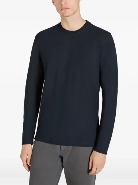 Lung tricou Slowear cu decolteu rotund albastru