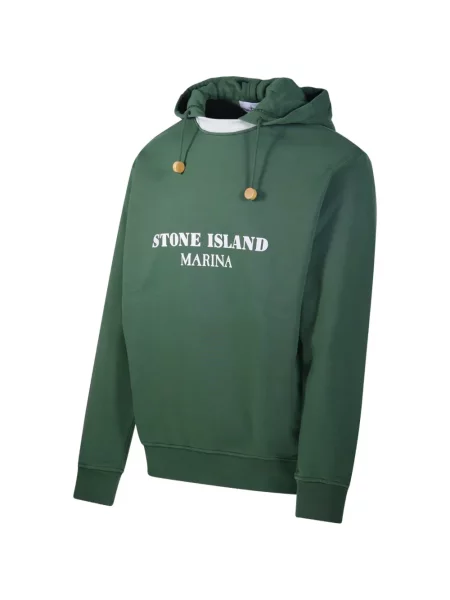 Majica s kapuljačom Stone Island s printom zelena