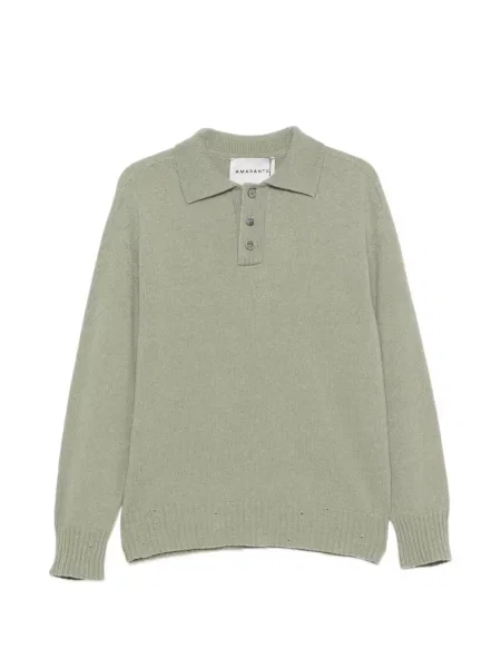 Lung tricou polo Amaranto tricotate verde