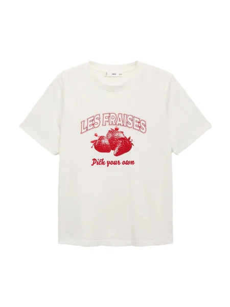 MANGO Tricou FRUIT roșu alb