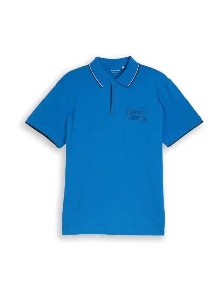 TOM TAILOR Tricou albastru închis / negru alb