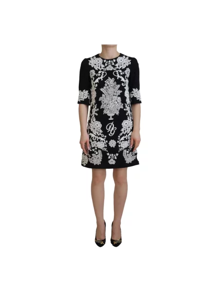 Sukienka mini Dolce And Gabbana koronkowa w kształcie litery A elegancka czarna