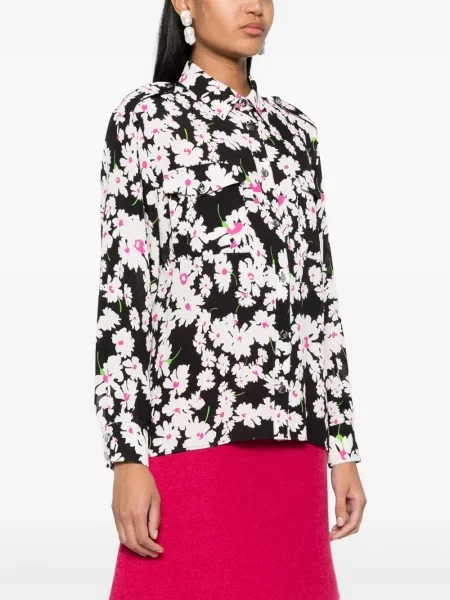 Cămașă Msgm cu model floral cu imagine negru
