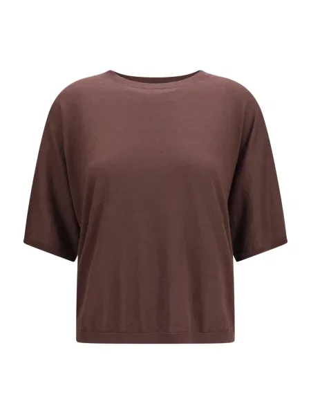 Krótki sweter Brunello Cucinelli brązowy